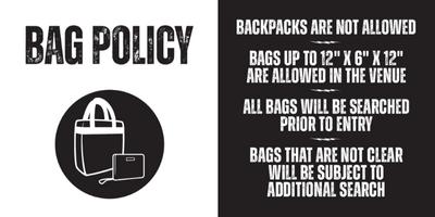 bag policy on left side - the paragraph above is show on the image